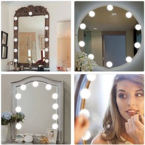 10 Lampadine Vanity LED Specchi per trucco Luci Dimmerabili Toni caldi / freddi Specchietto decorativo Kit lampadina Make up Accessorio nave libera 2 set