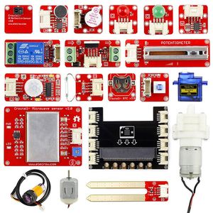 Freeshipping Crowtail Starter Kit для Micro: bit 2.0 Дети начинающих учиться программированию 20 уроков Компьютерные электронные подарки DIY Kit