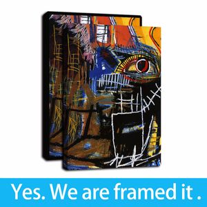 Jean-Michel Basquiat Graffiti Paintings“Leinwand Kunstdruck Wandbilder Wohnzimmer Schlafzimmer Wohnkultur - fertig zum Aufhängen - Eingerahmt