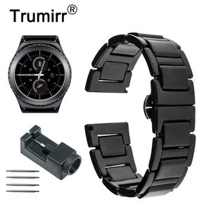20mm ceramiczny Watchband do Samsung Gear S2 Classic R732 R735 Galaxy Watch 42mm / Aktywny 40mm Gear Sport Band Bransoletka T190620