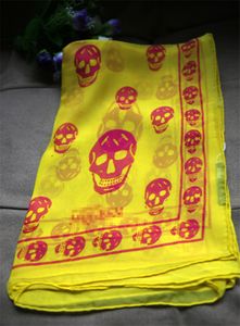 Bufanda de calavera de diseñador de marca de moda para mujeres y hombres La mejor calidad 100% satén de seda pura moda mujer bufandas de marca chales de pashmina