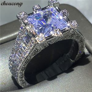 Choucong старинные суд кольцо стерлингового серебра 925 ясно 3ct 5A cz обручальное кольцо кольца для женщин свадебные украшения подарок