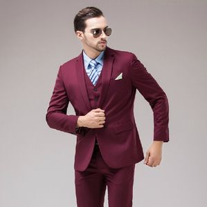 Modische One Button Groomsmen Kerbe Revers Bräutigam Smoking Männer Anzüge Hochzeit/Abschlussball/Abendessen Trauzeuge Blazer (Jacke + Hose + Krawatte + Weste) A336