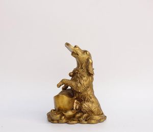 Abertura de cobre puro cão decoração dinheiro cão zodíaco sorte cão casa presentes escritório Feng Shui