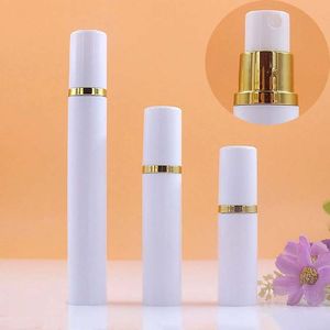 5ml 10ML 15ML Mini Beyaz Havasız Sprey Şişe Altın Yüzük Portatif Vakum Pompası Atomizer Şişe İnce Mist Parfüm Sprey Şişe Konteyner