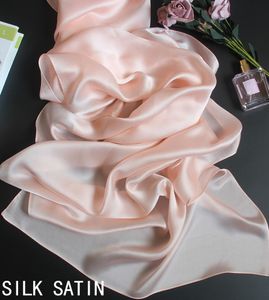 Sólidas simples lenço de seda 100% mulheres envoltório de seda pura xale senhora 16colors 70 * 25.5inch # 4173
