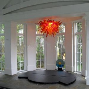 Italy Designed Custom Made Chandelier Pendant Lamps Red Colored Hand Blown Glass Lighting for Home Kitchen Bed Room Decor