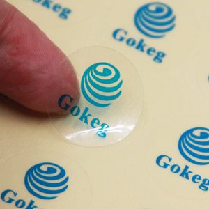 Etichette adesive trasparenti con logo aziendale trasparente personalizzato Adesivo adesivo traslucido personalizzato rotondo da 1 pollice