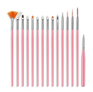 New Nail Art Brushes Decoration Brush Set Tools 15pcs White Handle Painting Pen for False Nail Tips UV Nail Gel Polish Brushes