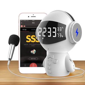 Più nuovo DingDang Cute M10 Robot portatile Altoparlante Bluetooth Stereo Vivavoce con power bank AUX TF Lettore musicale MP3 30 pezzi