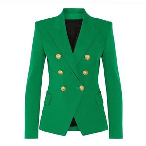 Европейская и американская женская одежда 2019 зима новый стиль с длинным рукавом с длинным рукавом с двубортным модным зеленым пальто