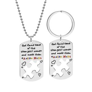 Autism Puzzle Charm Keychain Awareness Key Ring Gifts Jigsaw Autism Keychains Puzzle Piece Keyring Keepsake Gift