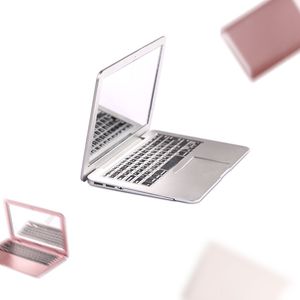 Computer Shaped Mirrors Portable Novelty Makeup Mirrors Notebook Computers Shape Mirror Women Girls Mini Pocket Cosmetic Tools BH2547 TQQ