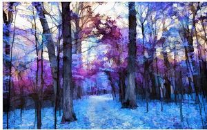 3d landscape wallpaper Purple fantasy beautiful forest wallpapers TV background wall