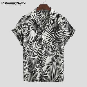 Incerun Moda Homens Impresso Camisa Hawaiiana Manga Curta 2020 Férias Lapela De Verão Casual Marca Beach Shirts Blusa Streetwear