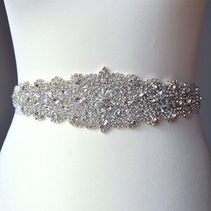 Cinture da sposa in raso di lusso con fascia da sposa in cristallo con perline fatte a mano di colore bianco avorio. Fasce da sposa di vendita calde