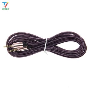 3.5 Jack Cabo Aux 3.5mm Car fishnet Cabo De Áudio 1.8 M Banhado A Ouro jack macho para cabos de alto-falante masculino para Fone De Ouvido Speaker 50 pçs / lote