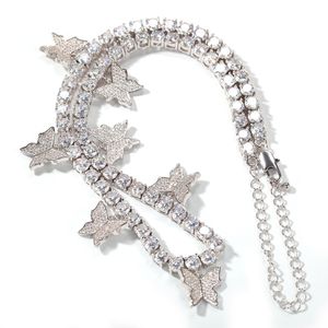 Nuovo personalizzato in oro rosa bling zirconi farfalla catena da tennis collana girocollo bijoux gioielli hip hop rapper regali per uomo donna