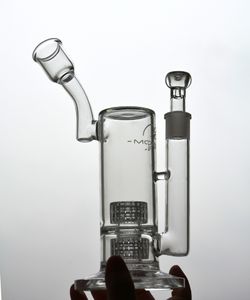 Cam Bubbler Benzersiz Nargile Bong Sigara Boru Çift Matrix PERC Sigara Kül Alıcı ile 18mm Banger Oil Rigs