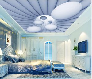 3D Sala Quarto Teto Wallpaper Papel De Parede Abstract esfera rotativa mural do tecto de moda