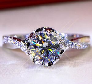 1CT stałe 925 Sterling Silver rocznica ślubu Moissanite SONA diamentowy pierścionek zaręczynowy biżuteria mężczyźni kobiety walentynki prezent
