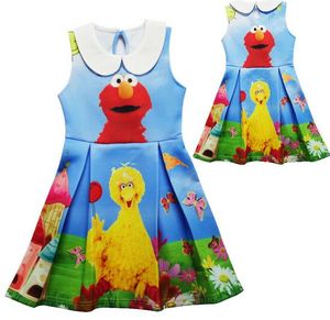 夏の子供服女の子パーティードレスベビードレスSesame Streetエルモ漫画