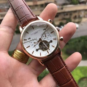 Top brand Fashion mens watches 41mm flywheel dial mechanical automatic movement Genuine Leather strap luxury wristwatches for men male Waterproof watch relogios