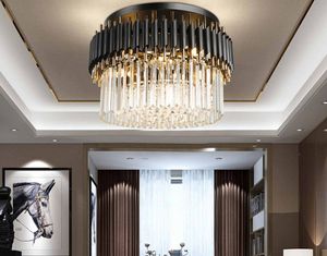 Modern led ceiling lights for living room kids bedroom round crystal lamp ceiling black light fixtures oswietlenie sufitowe MYY