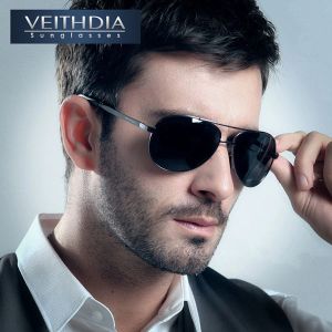 Luxury-Veithdia Yurta UV400 Gafas de Piloto Gafas Sol Polarizadas Los Hombresde Sol Diseno Logotipo de la Marca de Conduccion