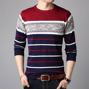 Nuovo Pullover Uomo Abbigliamento Autunno Inverno Lana Slim Fit Maglione Casual a righe Pull Jumper Top Abbigliamento Dropshipping