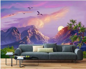 modern living room wallpapers HD landscape painting fairyland oil painting background wall