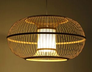 Искусство лампы Bamboo свет подвеска Bamboo Lantern Подвеска Лампы chinees ресторан inrichting декора Современный отель Балкон Сад Myy