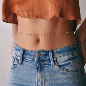 Gold Silber Mode Sommer Schmuck für Frauen Halskette Bauch Frauen Perlen Körper Kette Taille Kette Bikini Schmuck YD0188