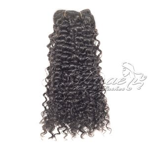 Peruvian Hair Cuticle Aligned Natural color Full Head Virgin 100g Customer Customized Kinky Curly Clip In Hair Extension