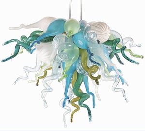 Lampen, energiesparende Lichtquelle und zeitgenössische Art, kleine hängende Beleuchtung für den Innenbereich, dekorativer Kunst-Kronleuchter aus mundgeblasenem Glas und Kristall