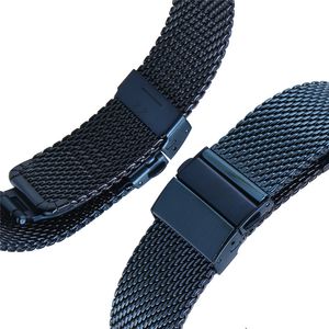 Hochwertiges Gelbgold Blau 18 20 22 mm Mesh Edelstahlband Uhrenarmband Ersatzarmband Gerade Enden Hakenschnalle247V