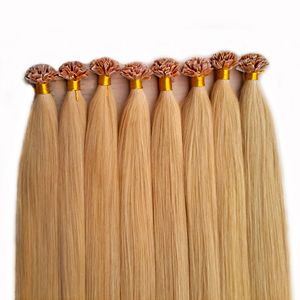 Black Brown Loira Indiana Remy Humano Pré-conduzido Extensões de Cabelo Italiano Cabelo De Cabelo Flat U Tip Fusion 100 S / PCS 50G 70G 100G