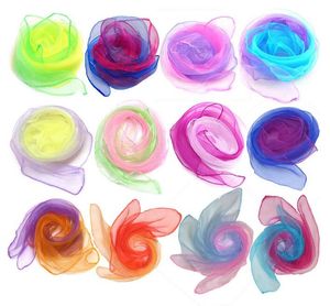 16 Gradient Color Dance/Band Scarf Magic Square Juggling Silk Magic Tricks Performance Props Accessory Rhythm For Kids