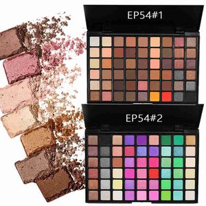 Popfeel 54 Färg Matt Eyeshadow Palette Smoky Makeup Naken Färg Ögon Skugga Matt Shimmer Blandad Ögonskugga Ögon Makeup