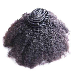 8 pcs Afro Kinky Curly Clipe em Extensões de Cabelo Humano Natural Preto Mongólio Remy Cabelo Clips Ins 100G Curly Clip Nas Extensões de Cabelo Humano