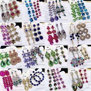 Gümüş Saçak Küpe Büyük Püskül Uzun Kristal Dangle Hoop Drop Mix Farklı Küpe Quilling Avusturyalı Kristal Düğün Takı Kadınlar Hediye