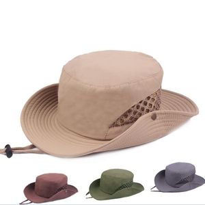 2019 Vår Nya Män Bucket Hat Wide Brim Military Hats Chin Strap Fiske Cap Camping Jakt keps Solskydd