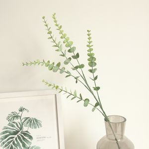 5 widelców Plastikowy Eucalyptus Symulacja Oddział Wyświetlacz Kwiat Strona główna Dekoracje Ślubne Sztuczne Bukiet Fałszywy Roślina Kwiat ściana