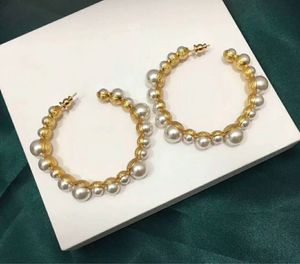 Fashionuality Orecchini firmati da donna placcati in oro 18 carati Orecchini con geometria di perle Orecchini pendenti per gioielli di lusso da donna spedizione gratuita