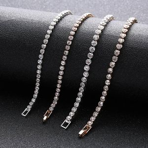 1PC Trendy Austria Cubic Zirconia Crystal Bracelet Cuff Bangles Silver&Gold Color Hand Chain For Women Jewelry Accessories