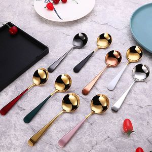 Luxury Creativity Stainless Steel Small Round Spoon Household Thickening Spoon Hotel Restaurant Bar Spoon Free Shipping