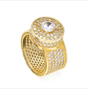 Anel de Ouro Dos Homens Hip Hop Iced Out Anéis Micro Pave Cubic Zircon Promise Diamante Anéis de Dedo De Luxo Designer Presente Da Marca de Personalidade