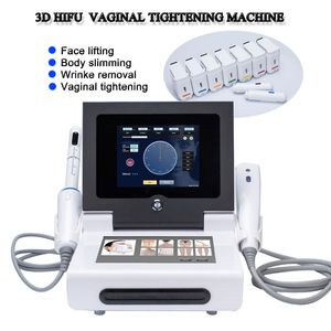 Portatile 3 IN 1 HIFU Face Lift Ad alta intensità focalizzato ad ultrasuoni Rimozione delle rughe Macchina di serraggio vaginale 3D Attrezzatura per salone di bellezza