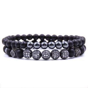 High Quality Luxury Mens Women Bead Strands Bracelet Gold/Rose Gold/White/Black Copper Charm Bracelets with Zircon