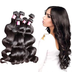 Bella Hair® 5 Wiązki Brazylijskie Dziewicze Rozszerzenie Piężniającego Ciała Fala Falista Human Włosów Wefts 8 ~ 30 Inch